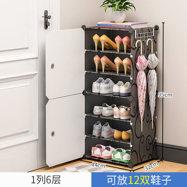 Simple Shoe Rack Small Narrow Door Home Indoor Beautiful New Multi-Layer Dustproof Storage Artifact Dormitory Bedroom Shoe Cabinet