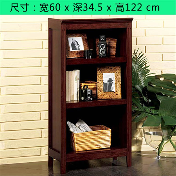 American-Style Solid Wood Bookshelf Bookcase Shelf Simple Modern Combination Simple Storage Cabinet European-Style Bookcase Living Room