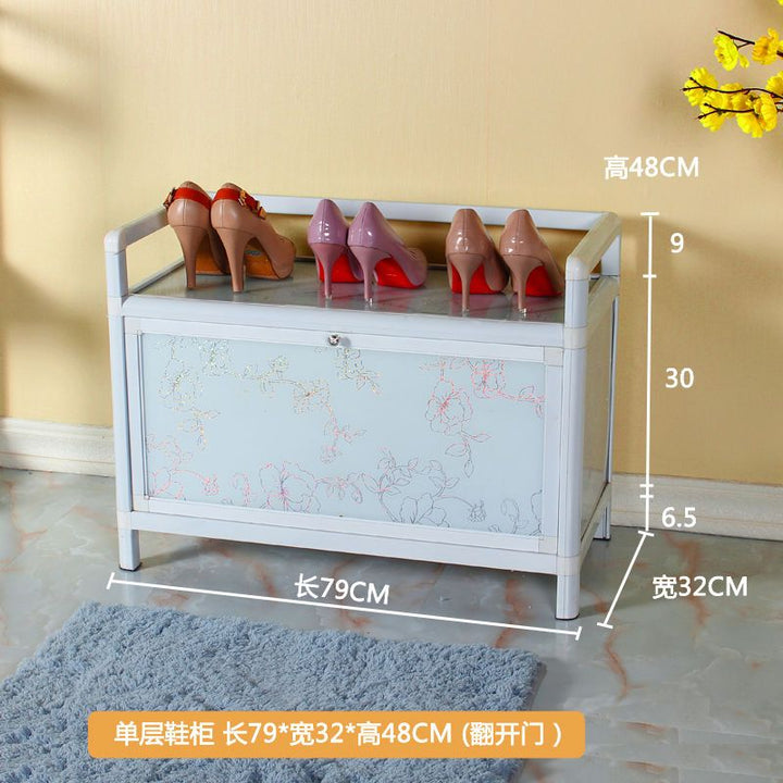 Aluminum Alloy Shoe Cabinet Home Doorway Simple Modern Waterproof and Sun Protection Glass Storage Cabinet Outdoor Balcony Shoe Cabinet