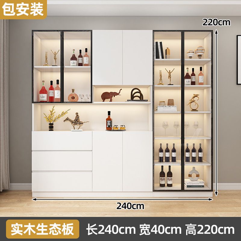 Bailixin Side Cabinet Wine Cabinet Combined Bookcase with Storage Glass Door Storage Household Heightened Living Room Study Cabinet