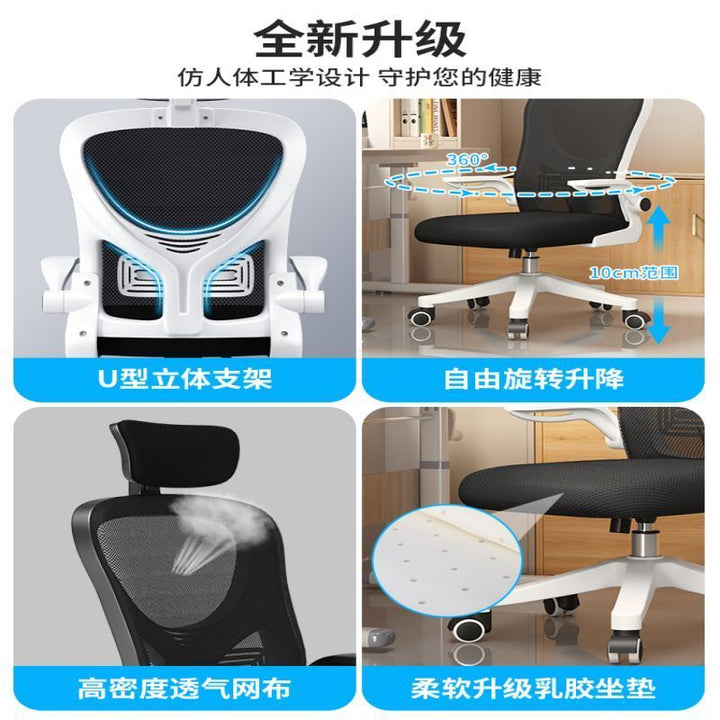 Computer Chair Comfortable Long-Sitting Home Office Chair Staff Dormitory E-Sports Seat Ergonomic Study Chair Desk Chair