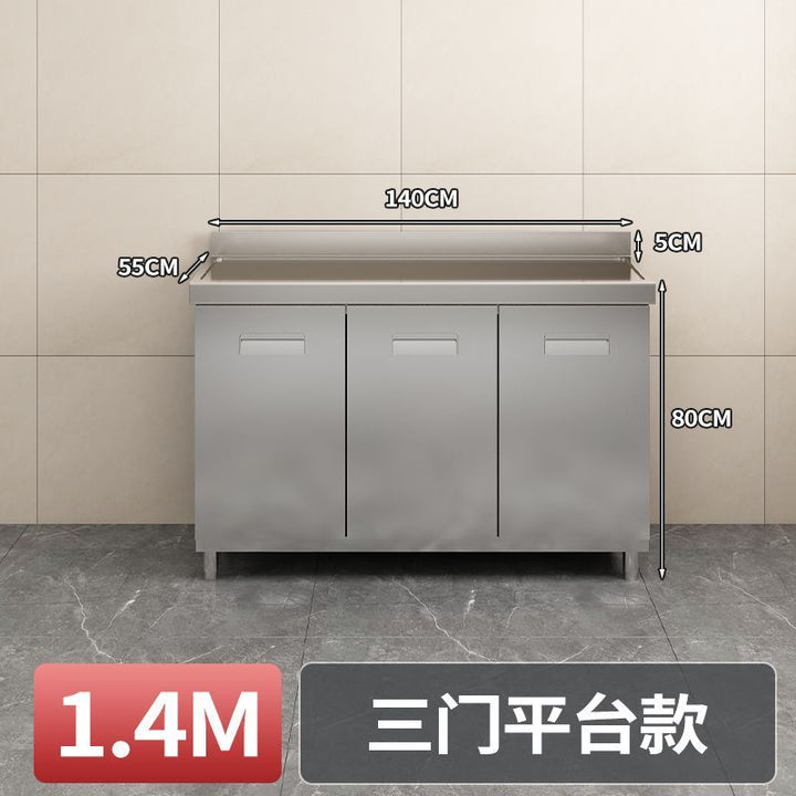 304Stainless Steel Integrated Cabinet Kitchen Simple Locker Storage Stove Cupboard Commercial Rental Room House Dish Rack