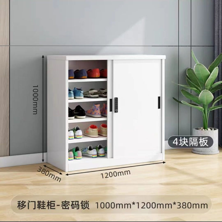 Sliding Door Balcony Shoe Cabinet Sun Protection Household Large Capacity Multi-Layer Sliding Door Outdoor with Password Lock Locker