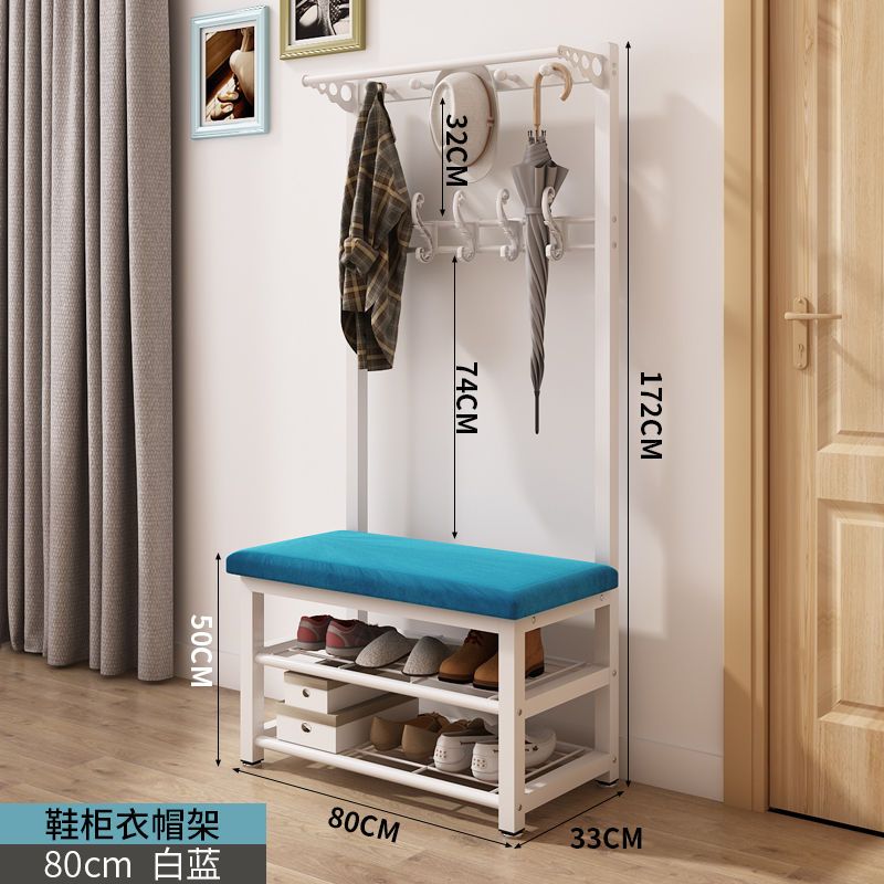 Shoe Changing Stool Doorway Storage Shelf Coat Rack Floor Bedroom and Household Multifunctional Hanging Clothes Hanger Simple Shoe Cabinet Shoe Rack