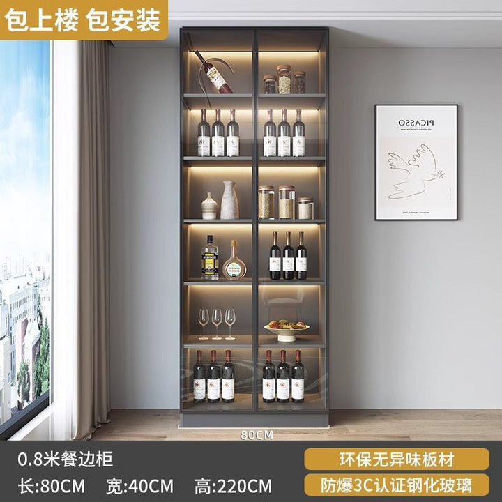 Sideboard Cabinet Wall Integrated Dining Room Storage Cabinet Light Luxury Living Room Storage Cabinet Home Tea Wine Cabinet Entrance Locker