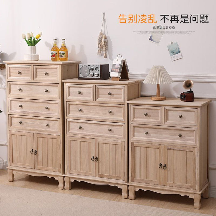 American-Style Solid Wood Vintage Cabinet Storage Cabinet with Door Living Room Chest of Drawers Bedroom Wall Cabinet Cabinet