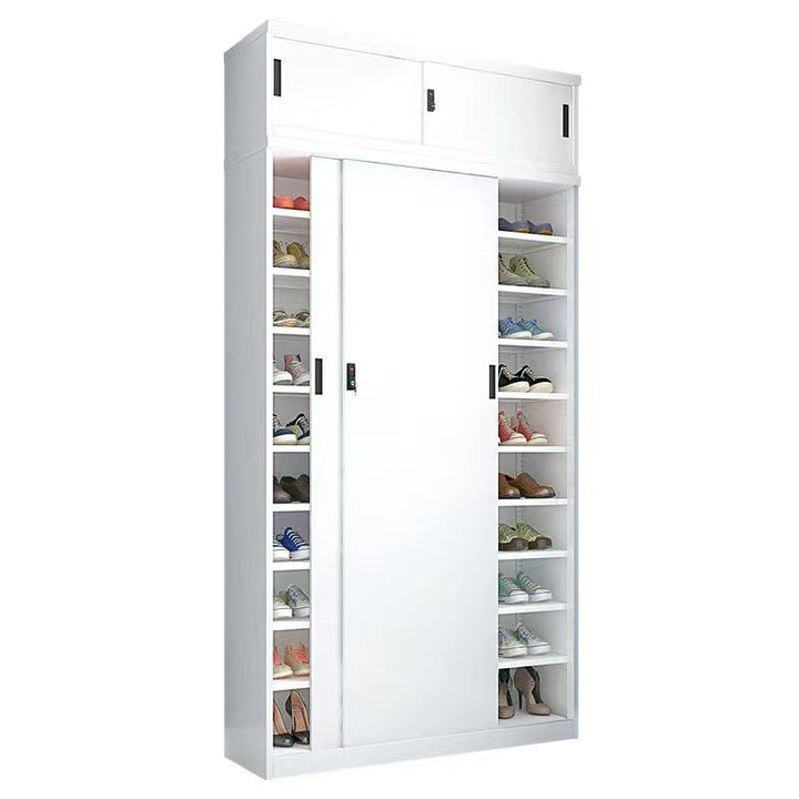 Sliding Door Balcony Shoe Cabinet Sun Protection Household Large Capacity Multi-Layer Sliding Door Outdoor with Password Lock Locker