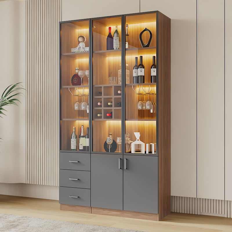 Modern Sideboard Wine Cabinet Integrated Living Room Wall Home Simple and Light Luxury High-End Dining Room Glass Storage Display Cabinet