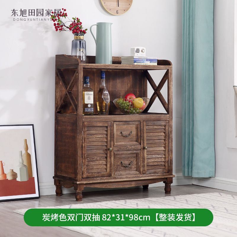 American Solid Wood Sideboard Modern Minimalist Kitchen Side Cabinet Retro Domestic Living Room Storage Cabinet Tea Cabinet