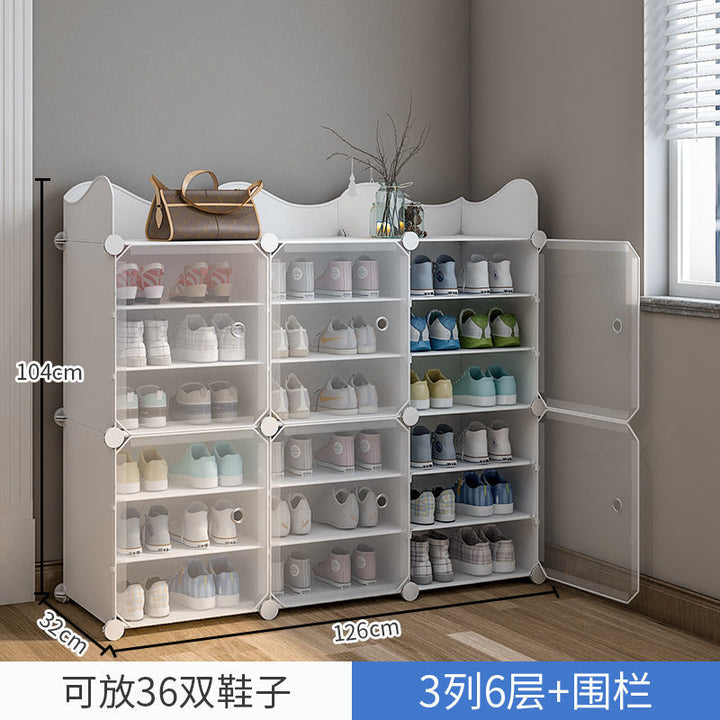 Simple Shoe Rack Small Narrow Door Home Indoor Beautiful New Multi-Layer Dustproof Storage Artifact Dormitory Bedroom Shoe Cabinet