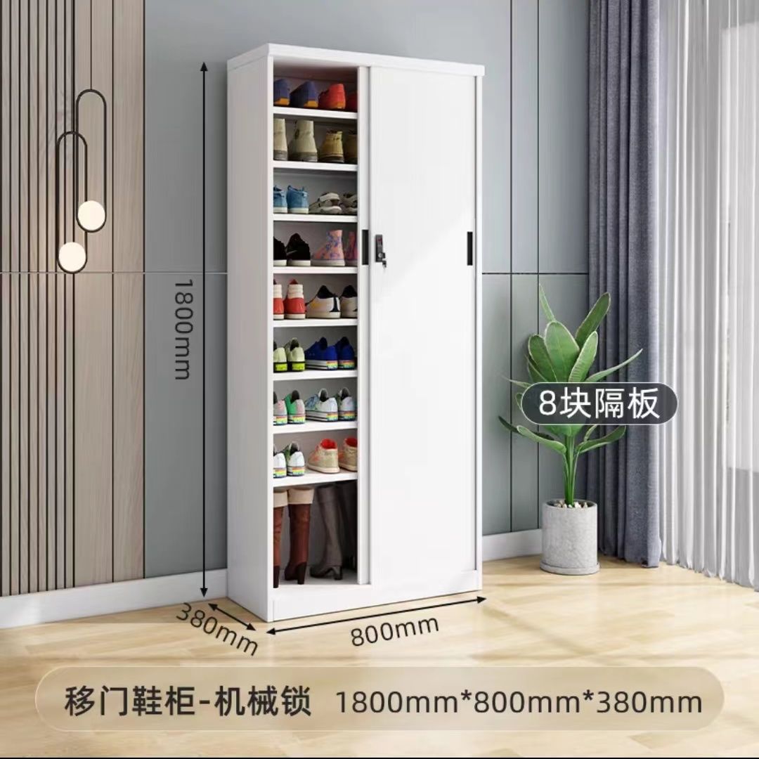 Sliding Door Balcony Shoe Cabinet Sun Protection Household Large Capacity Multi-Layer Sliding Door Outdoor with Password Lock Locker