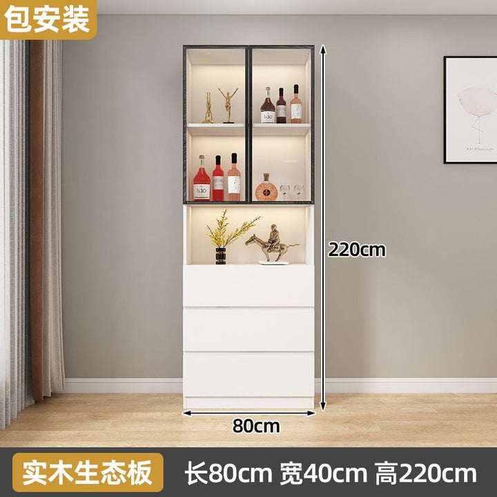 Bailixin Side Cabinet Wine Cabinet Combined Bookcase with Storage Glass Door Storage Household Heightened Living Room Study Cabinet