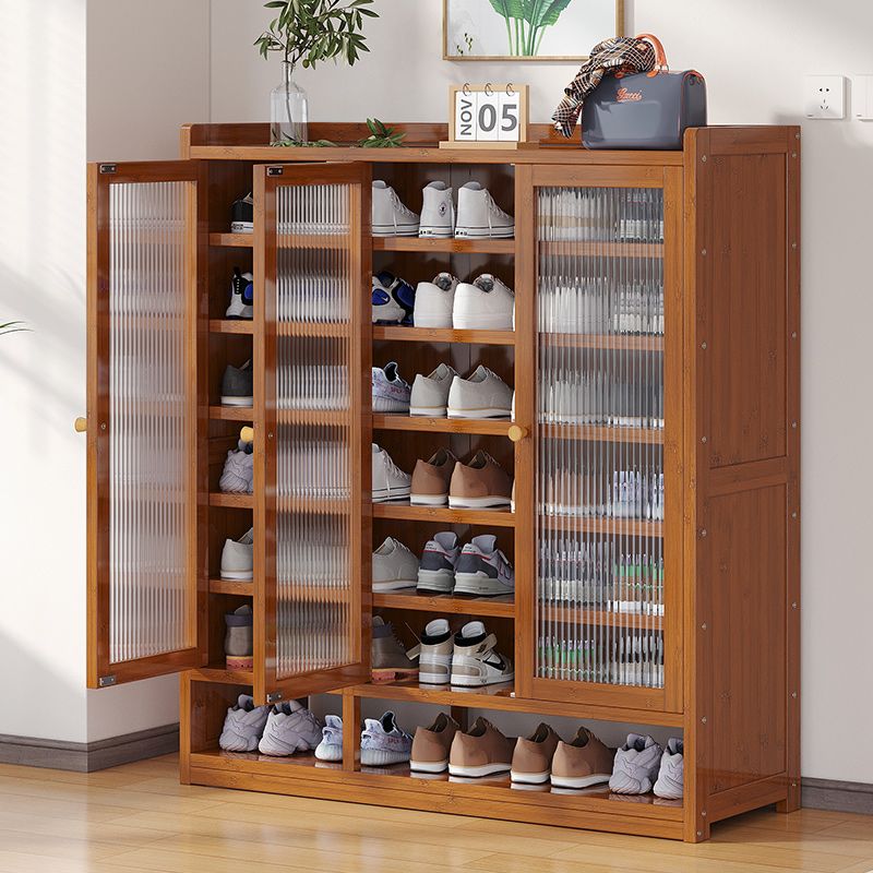 Door Shoe Cabinet Bamboo Dust-Proof Outdoor Shoe Rack Entry Door Shoe Storage BalconyinsWind Niche Furniture Home