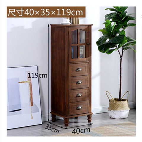 American Solid Wood Small Wine Cabinet Living Room Home Wine Cabinet Curio Cabinet Storage Wall Locker Dining Room Storage Cabinet