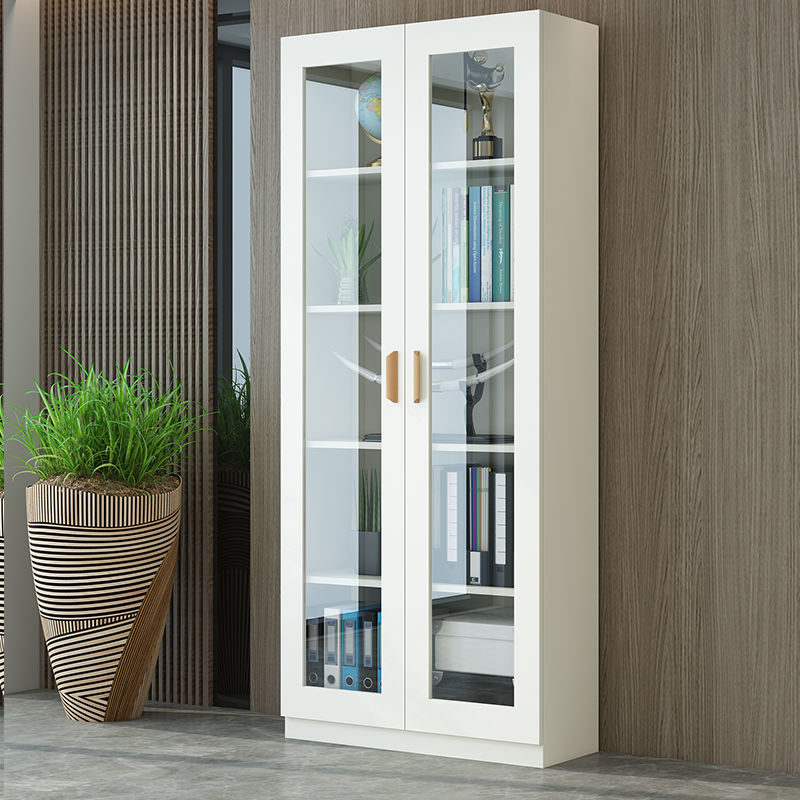 Bookcase Bookshelf Combination Simple Modern Living Room with Door Cabinet Glass Door Bookcase Economical Multifunctional Locker