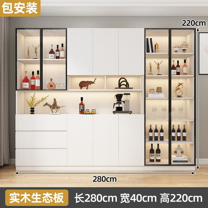 Bailixin Side Cabinet Wine Cabinet Combined Bookcase with Storage Glass Door Storage Household Heightened Living Room Study Cabinet