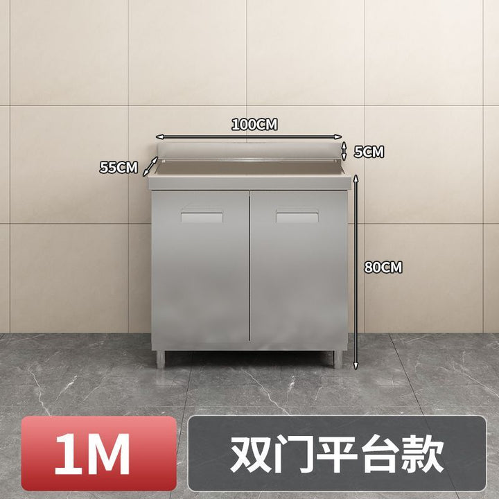 304Stainless Steel Integrated Cabinet Kitchen Simple Locker Storage Stove Cupboard Commercial Rental Room House Dish Rack