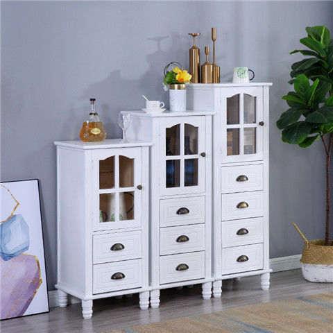 American Solid Wood Small Wine Cabinet Living Room Home Wine Cabinet Curio Cabinet Storage Wall Locker Dining Room Storage Cabinet