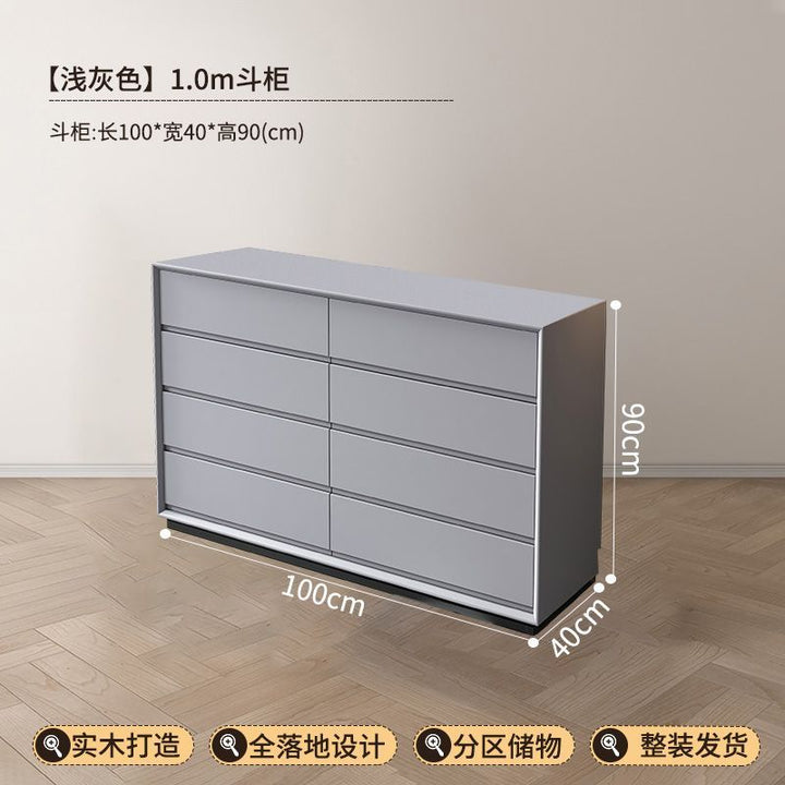 Black Solid Wood Eight Spares Cabinet Living Room Simple Storage Organizer Five BucketsinsWind Floor Bedroom Bed Front Cabinet Advanced Sense