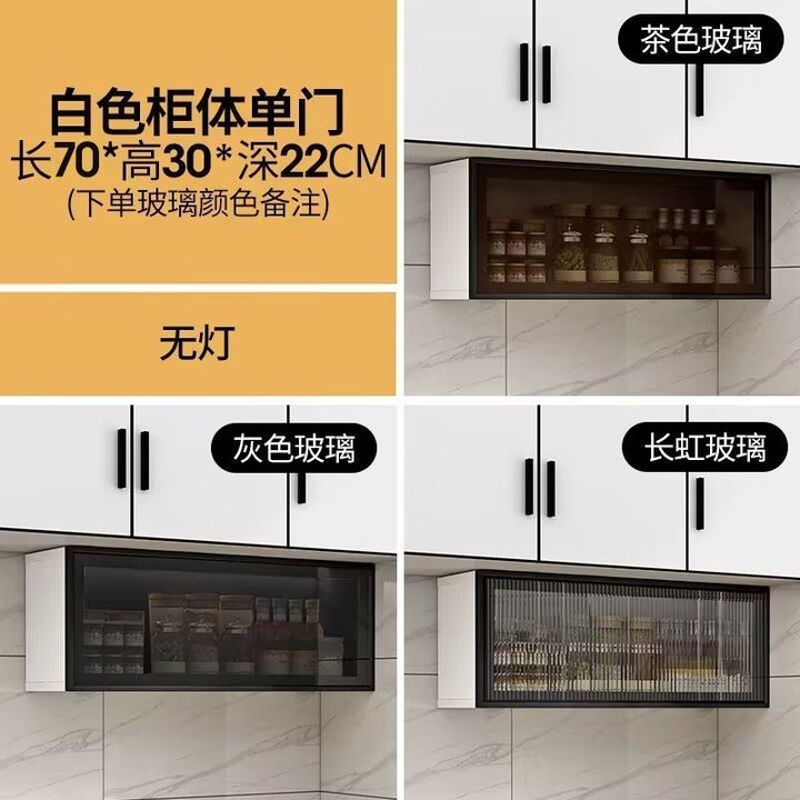 Aluminum Alloy Kitchen Wall Cupboard Seasoning Cabinet Wall-Mounted Hanging onto the Cabinet Bathroom Toilet Storage Storage Cabinet Balcony Ark