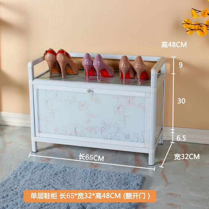 Aluminum Alloy Shoe Cabinet Home Doorway Simple Modern Waterproof and Sun Protection Glass Storage Cabinet Outdoor Balcony Shoe Cabinet