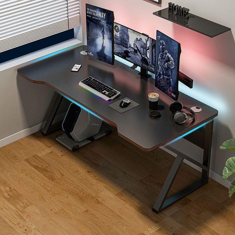 Computer Desk Desktop E-Sports Table and Chair Suit Home Bedroom with Threading Hole New Desk Rental Room Writing Table