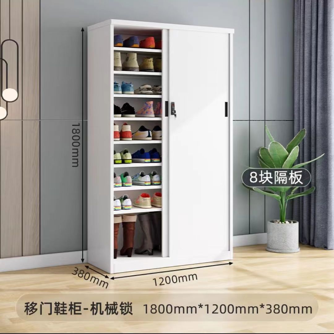 Sliding Door Balcony Shoe Cabinet Sun Protection Household Large Capacity Multi-Layer Sliding Door Outdoor with Password Lock Locker