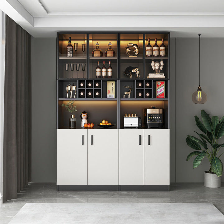 Modern Minimalist Glass Wine Cabinet Household Light Luxury Sideboard Cabinet Wall-Mounted Living Room Dining Room Tea Storage Locker