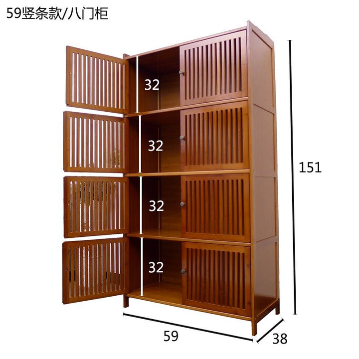 Bamboo Kitchen Shelf Cabinet Sideboard Cabinet Multi-Functional Household Cabinet Locker Storage Cupboard Breathable Cupboard