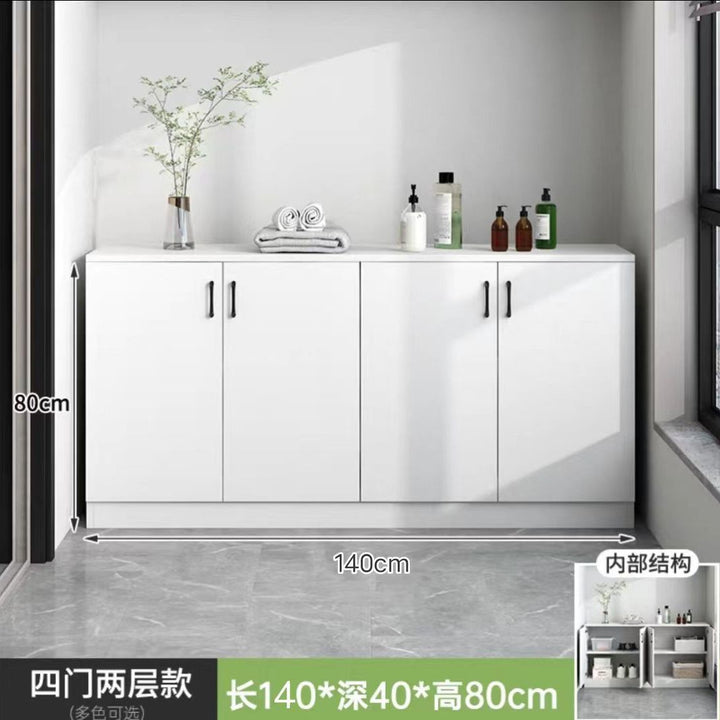 Balcony Floor Cabinet Locker Home Large Capacity Storage Cabinet Sundries Shoe Cabinet Sun Protection Windows and Cabinets Low Cabinet