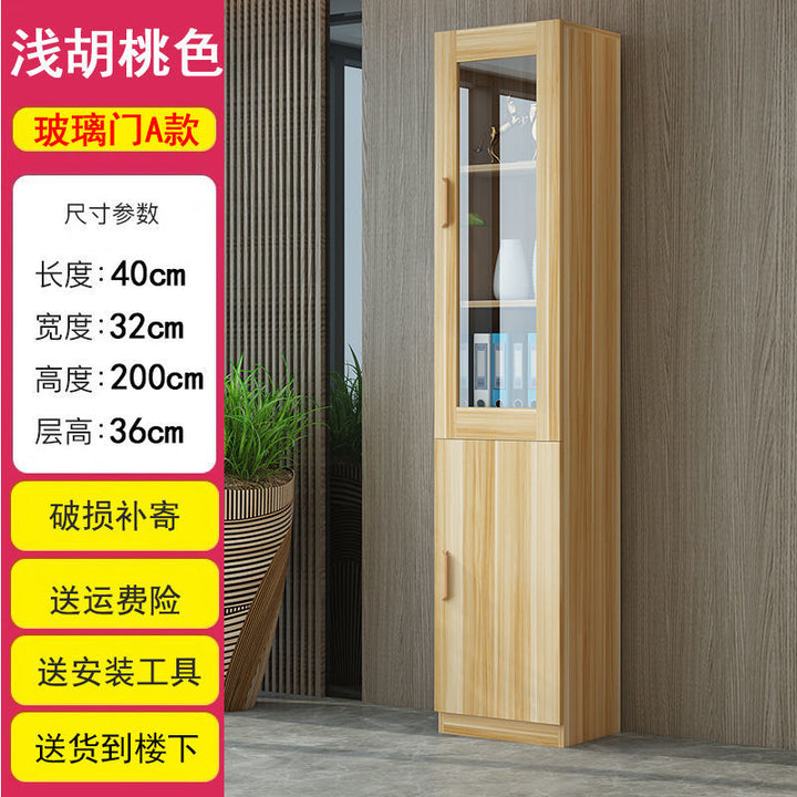 Bookcase Bookshelf Combination Simple Modern Living Room with Door Cabinet Glass Door Bookcase Economical Multifunctional Locker