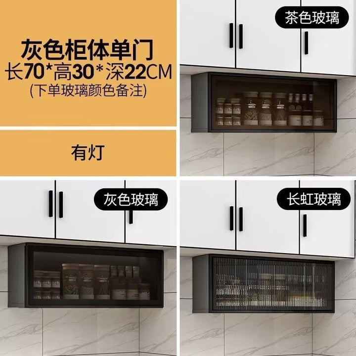 Aluminum Alloy Kitchen Wall Cupboard Seasoning Cabinet Wall-Mounted Hanging onto the Cabinet Bathroom Toilet Storage Storage Cabinet Balcony Ark