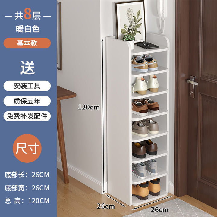 Shoe Rack Multi-Layer Home Doorway Gap Storage Fantastic Bedroom Dorm Small Narrow Shoe Cabinet for Space-Saving Rental House