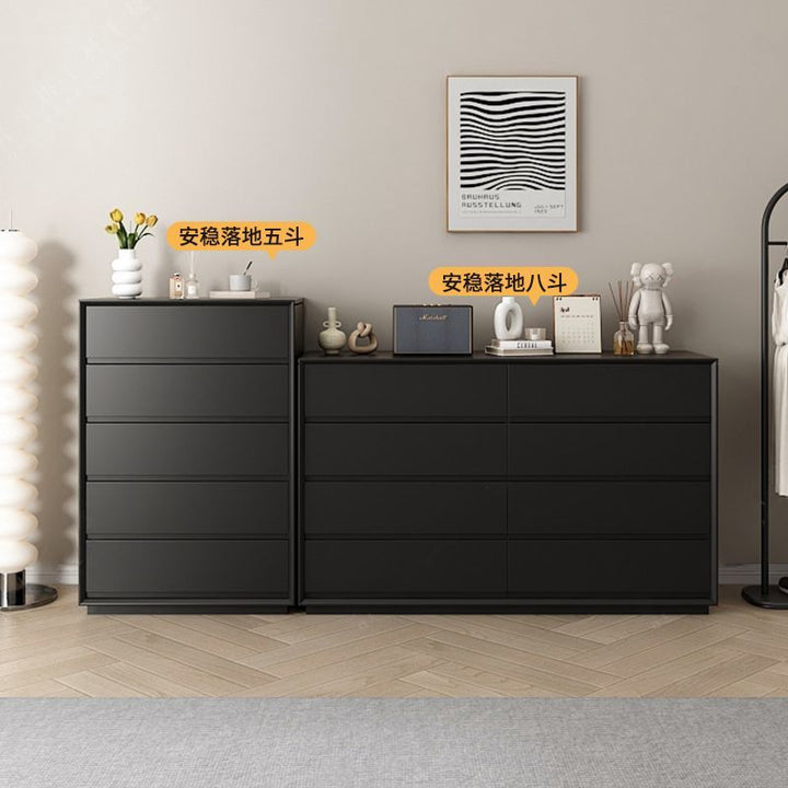 Black Solid Wood Eight Spares Cabinet Living Room Simple Storage Organizer Five BucketsinsWind Floor Bedroom Bed Front Cabinet Advanced Sense