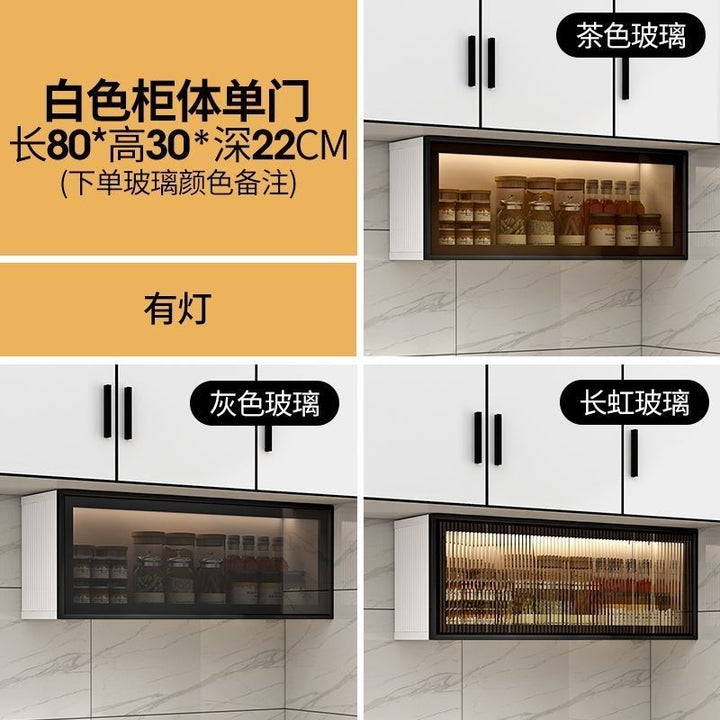 Aluminum Alloy Kitchen Wall Cupboard Seasoning Cabinet Wall-Mounted Hanging onto the Cabinet Bathroom Toilet Storage Storage Cabinet Balcony Ark