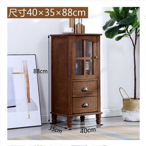 American Solid Wood Small Wine Cabinet Living Room Home Wine Cabinet Curio Cabinet Storage Wall Locker Dining Room Storage Cabinet