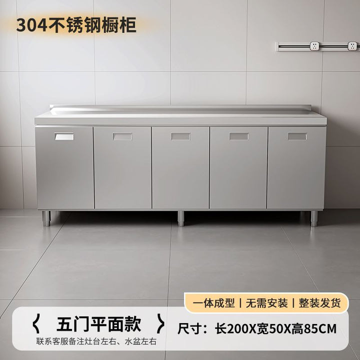 304Integrated Stainless Steel Kitchen Cabinet Simple Stove Integrated Rural Storage Organizer Cupboard Household Small Apartment