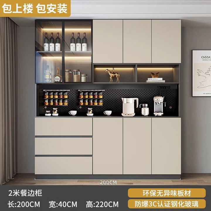 Sideboard Cabinet Wall Integrated Dining Room Storage Cabinet Light Luxury Living Room Storage Cabinet Home Tea Wine Cabinet Entrance Locker