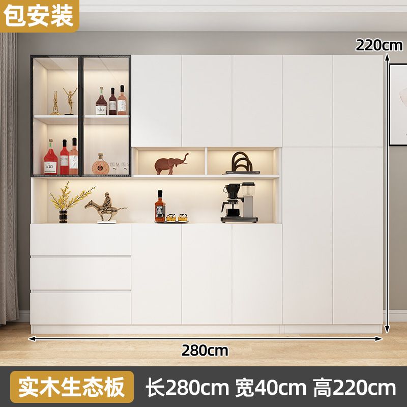 Bailixin Side Cabinet Wine Cabinet Combined Bookcase with Storage Glass Door Storage Household Heightened Living Room Study Cabinet