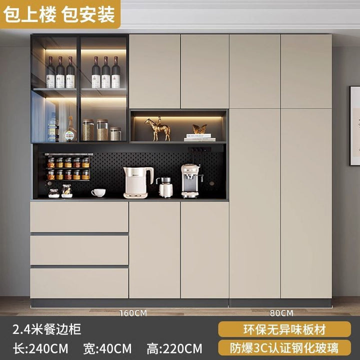 Sideboard Cabinet Wall Integrated Dining Room Storage Cabinet Light Luxury Living Room Storage Cabinet Home Tea Wine Cabinet Entrance Locker