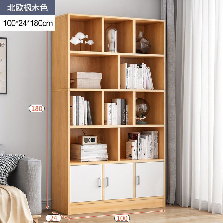 Bookcase Bookshelf Combination Student Locker with Door Bookcase Bookshelf Floor Storage Shelf Living Room Bedroom Bookcase