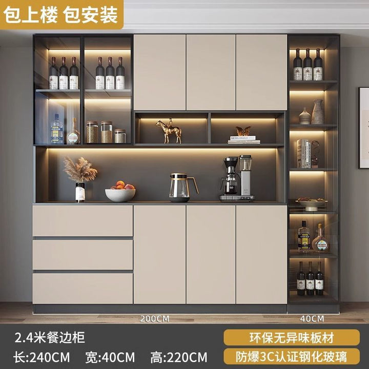 Sideboard Cabinet Wall Integrated Dining Room Storage Cabinet Light Luxury Living Room Storage Cabinet Home Tea Wine Cabinet Entrance Locker