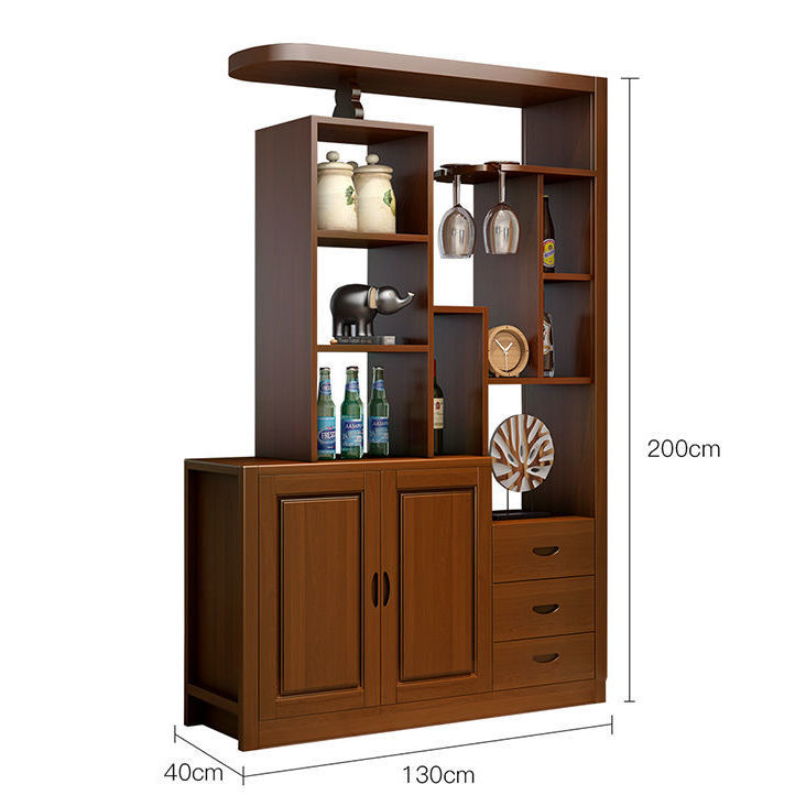 Solid Wood Wine Cabinet Living Room Partition Modern Minimalist Screen Double-Sided Shoe Cabinet Dining Room Wine Cabinet Porch Cabinet Entrance Entrance Cabinet