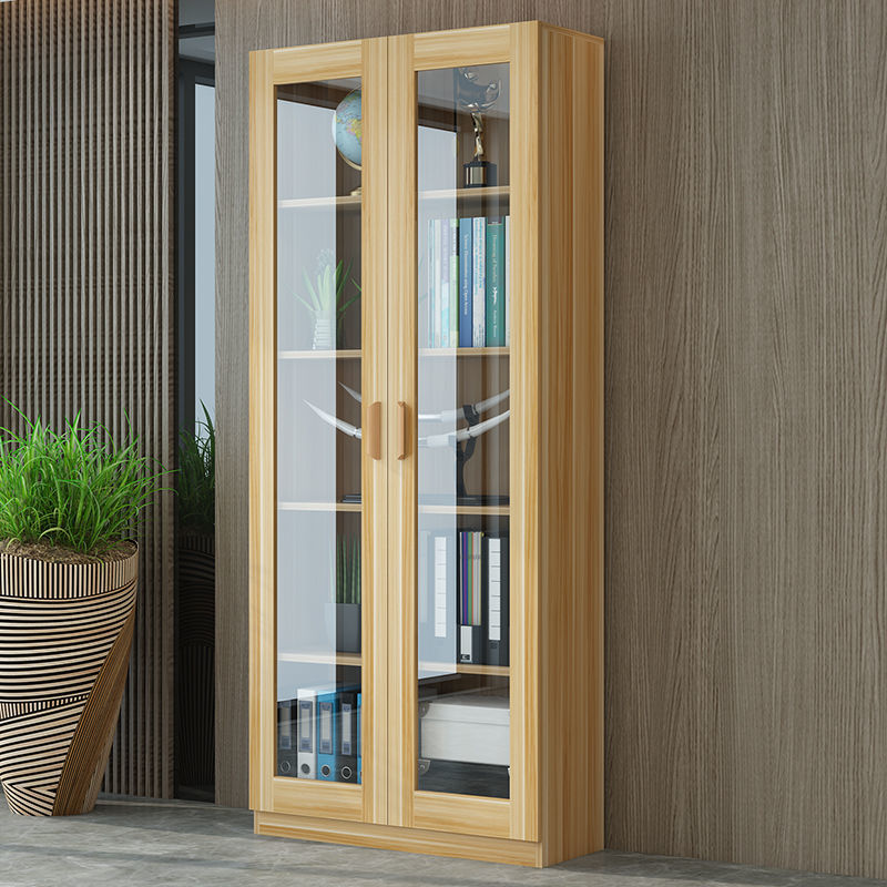 Bookcase Bookshelf Combination Simple Modern Living Room with Door Cabinet Glass Door Bookcase Economical Multifunctional Locker