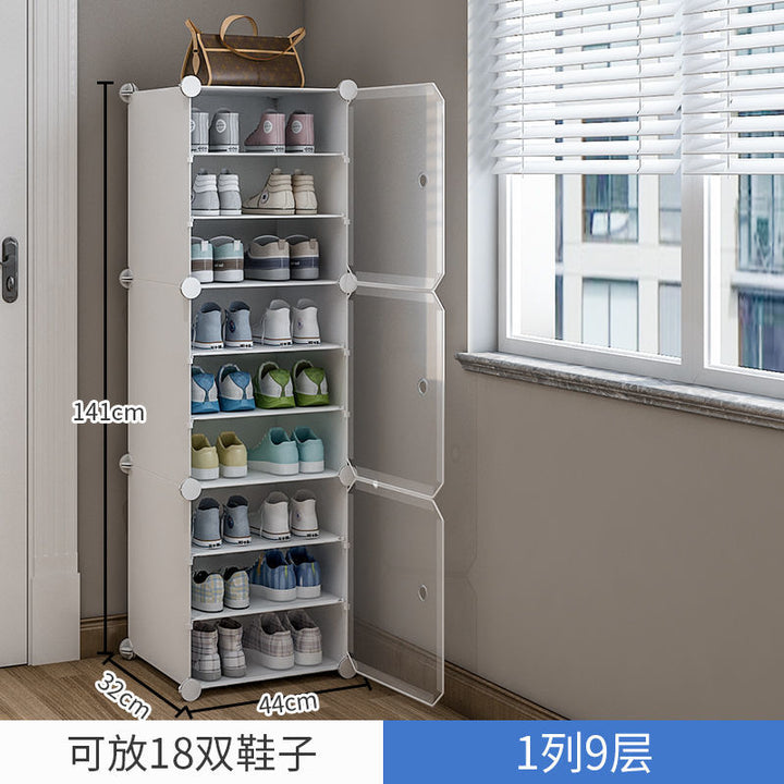 Simple Shoe Rack Small Narrow Door Home Indoor Beautiful New Multi-Layer Dustproof Storage Artifact Dormitory Bedroom Shoe Cabinet