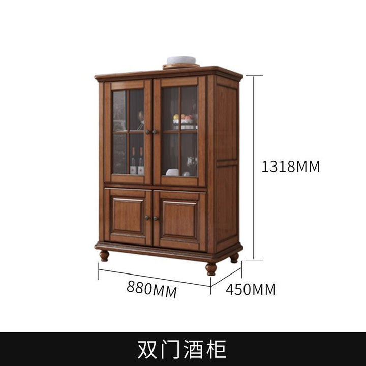 American-Style Solid Wood TV Cabinet and Tea Table Combination Living Room Furniture Suit Wine Cabinet Floor Cabinet Simple European Overall Cabinet