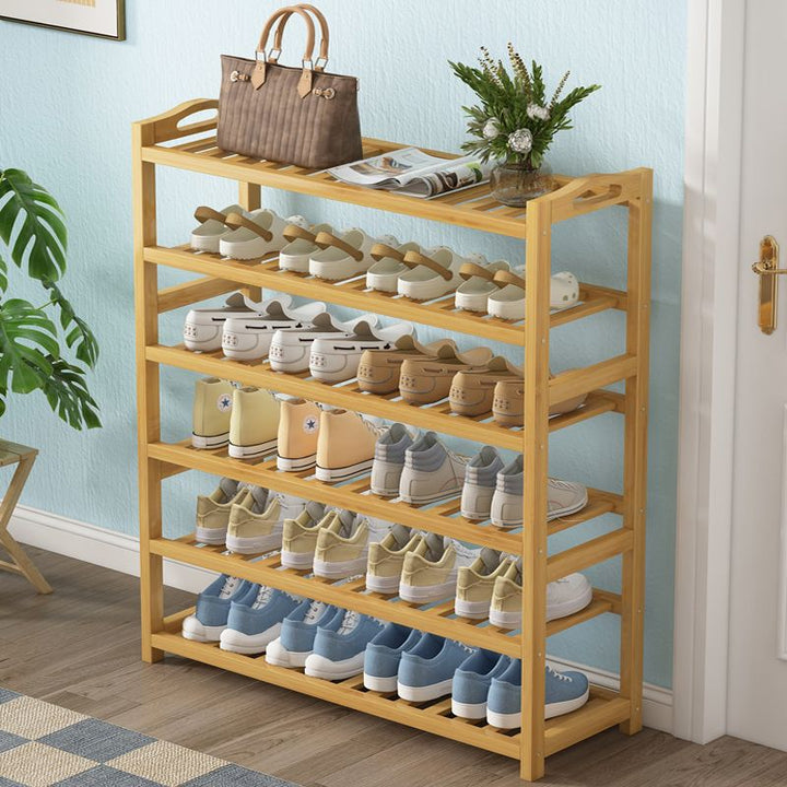 Bamboo Shoe Rack Simple Multi-Layer Economical Home Dormitory Doorway Living Room Solid Wood Storage Rack Small Shoe Cabinet