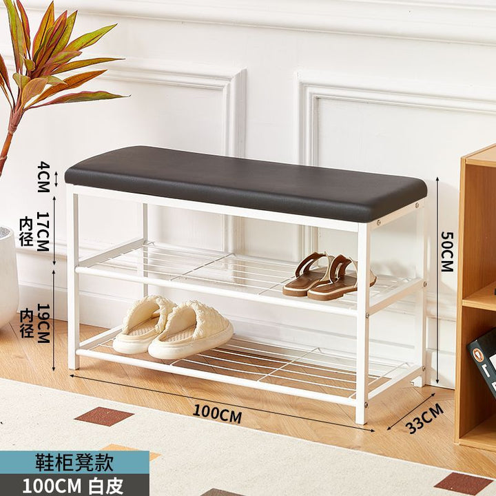 Shoe Changing Stool Doorway Storage Shelf Coat Rack Floor Bedroom and Household Multifunctional Hanging Clothes Hanger Simple Shoe Cabinet Shoe Rack