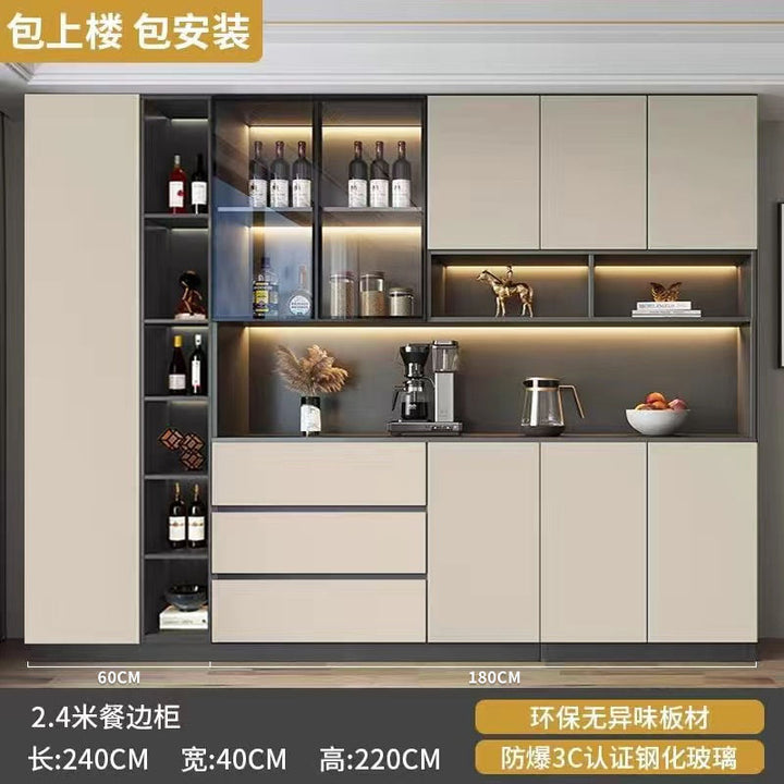 Sideboard Cabinet Wall Integrated Dining Room Storage Cabinet Light Luxury Living Room Storage Cabinet Home Tea Wine Cabinet Entrance Locker