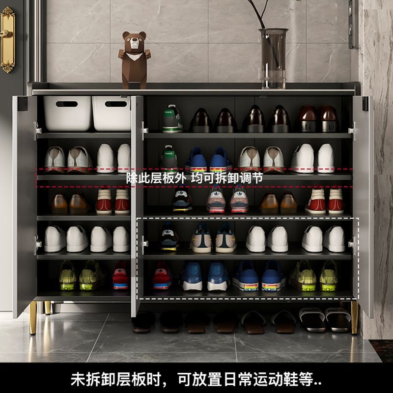 Italian-Style Light Luxury Shoe Cabinet Home Doorway Corridor Outer Band Password Lock Outdoor Corridor Aisle Elevator Entrance Stone Plate Shoe Cabinet